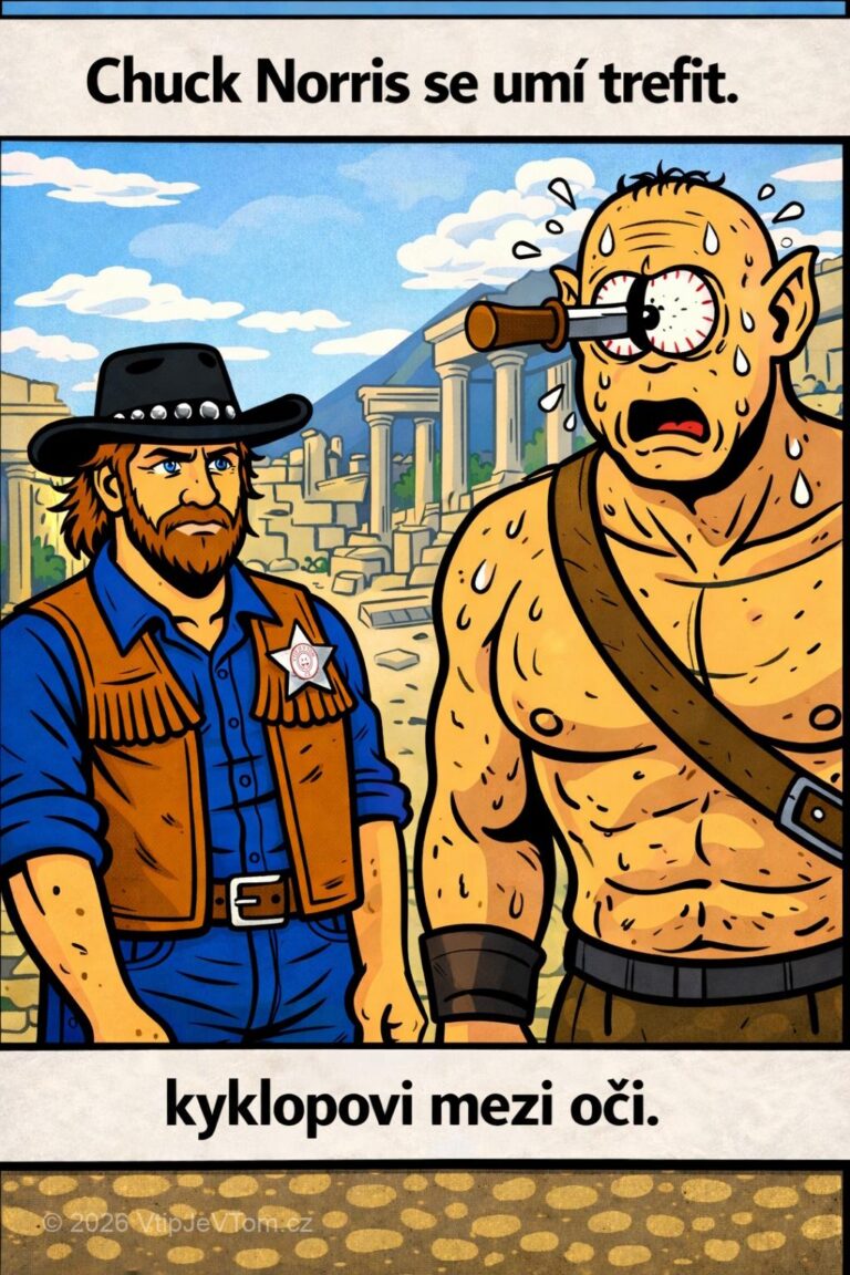 Chuck Norris a zásah mezi oči Chuck Norris a zásah mezi oči - Chuck Norris se umí trefit kyklopovi mezi oči.