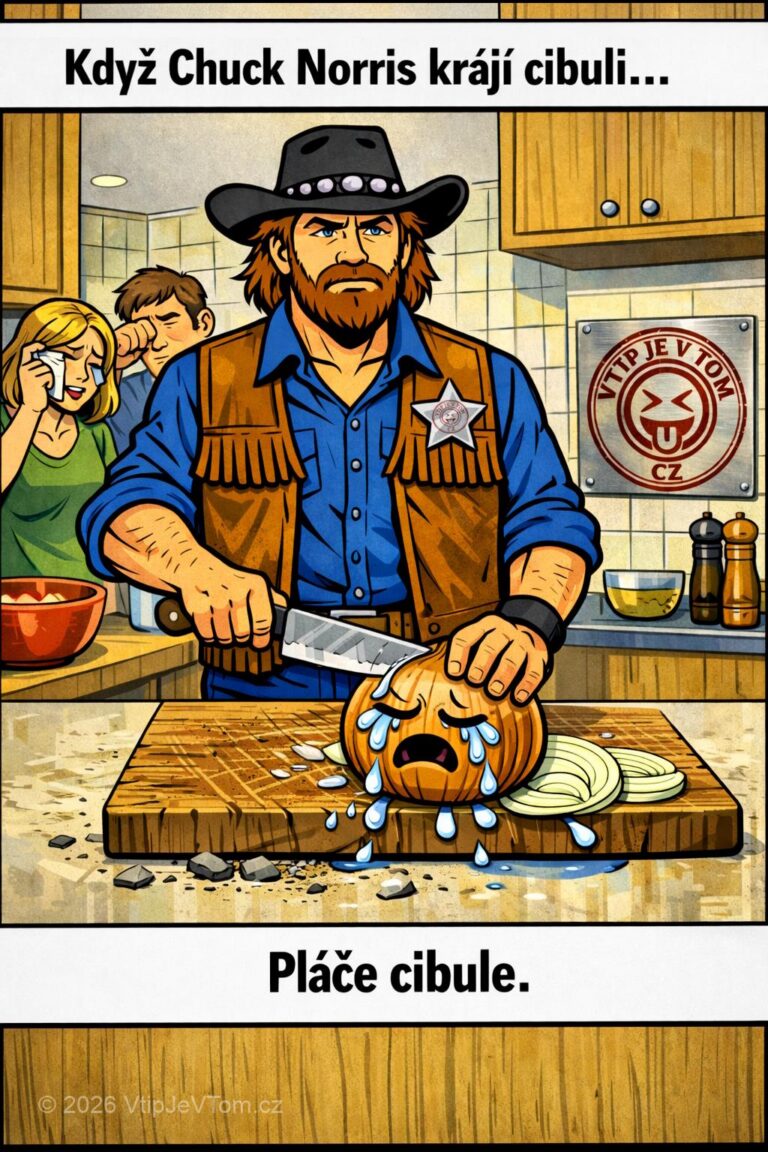 Chuck Norris krájí cibuli Chuck Norris krájí cibuli - Když Chuck Norris krájí cibuli, pláče cibule.