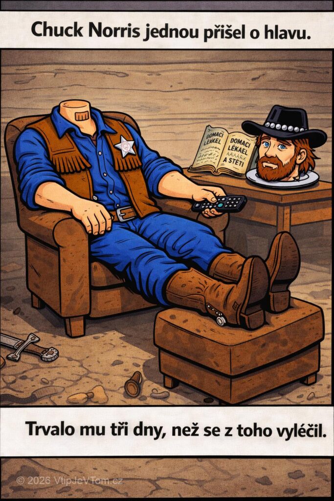 Chuck Norris přišel o hlavu - Chuck Norris jednou přišel o hlavu. Trvalo mu tři dny,...