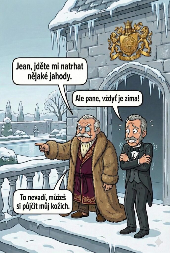 Lord Magnus chce jahody Lord Magnus chce jahody - Lord Magnus: "Jean, jděte mi natrhat nějaké jahody."Jean: "Ale pane,...