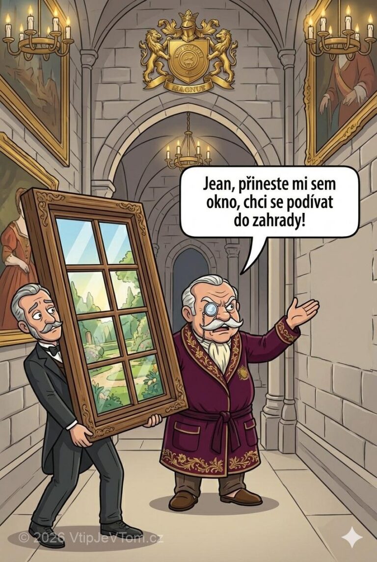 Lord Magnus chce okno Lord Magnus chce okno - Lord Magnus: "Jean, přineste mi sem okno, chci se podívat...