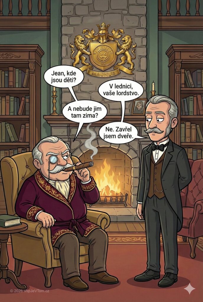 Lord Magnus hledá děti - Lord Magnus: „Jean, kde jsou děti?“ Jean: „V lednici, vaše...