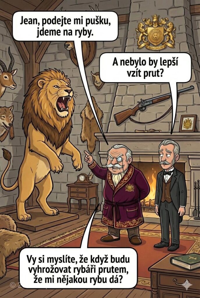 Lord Magnus jde na ryby Lord Magnus jde na ryby - Lord Magnus: „Jean, podejte mi pušku, jdeme na ryby.“Jean: „A...