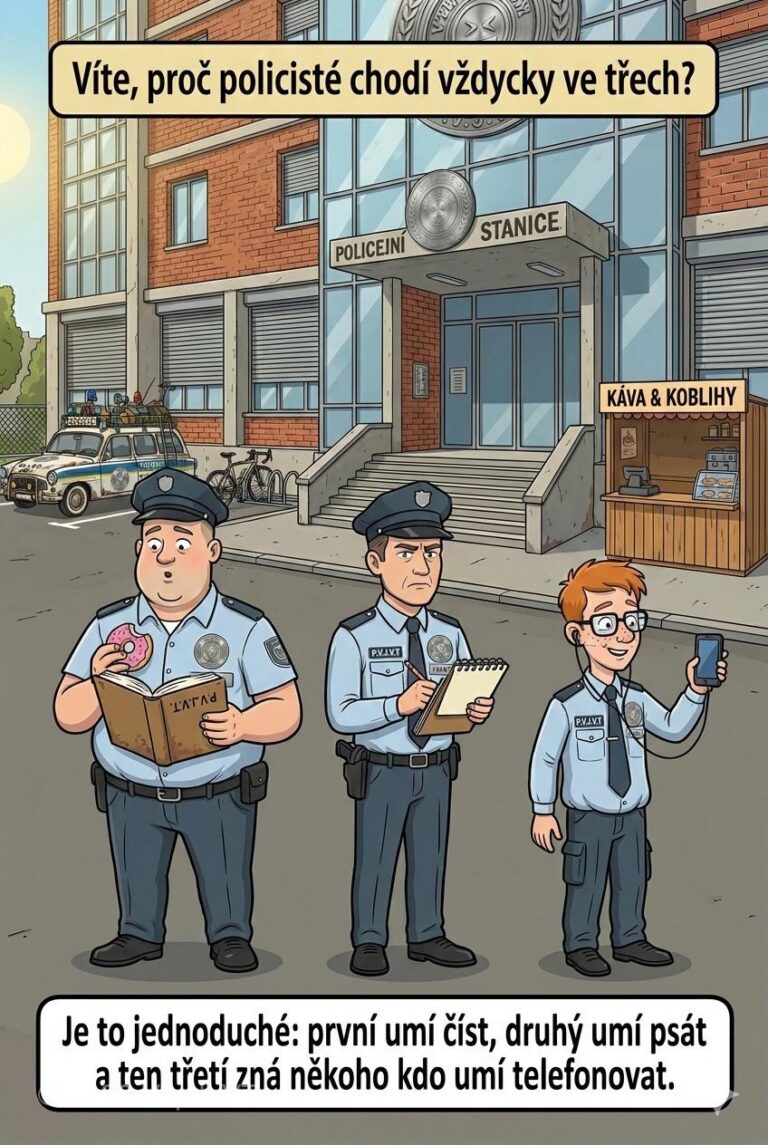 Nezbytný počet policajtů pro běžné úkoly Nezbytný počet policajtů pro běžné úkoly - Víte, proč policisté chodí vždycky ve třech? Je to jednoduché:...