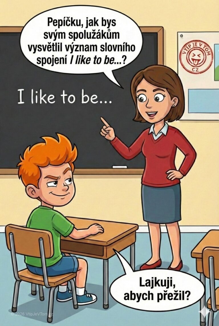 Pepíček a angličtina Pepíček a angličtina - Učitelka angličtiny: „Pepíčku, jak bys svým spolužákům vysvětlil význam slovního...