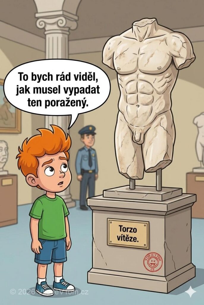 Pepíček a antická socha Pepíček a antická socha - Prohlíží si Pepíček v muzeu antickou sochu bez paží, pod...