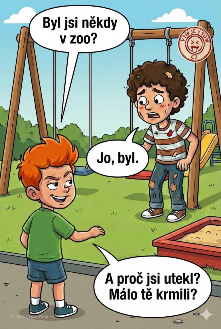 Pepíček a návštěvník zoo - Pepíček se ptá svého kamaráda Franty: „Byl jsi někdy v...