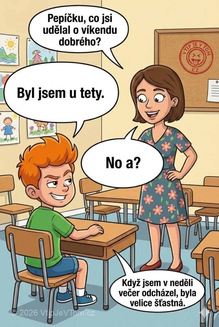 Pepíček a teta Pepíček a teta - Ve školce se ptá paní učitelka dětí, co udělali dobrého....