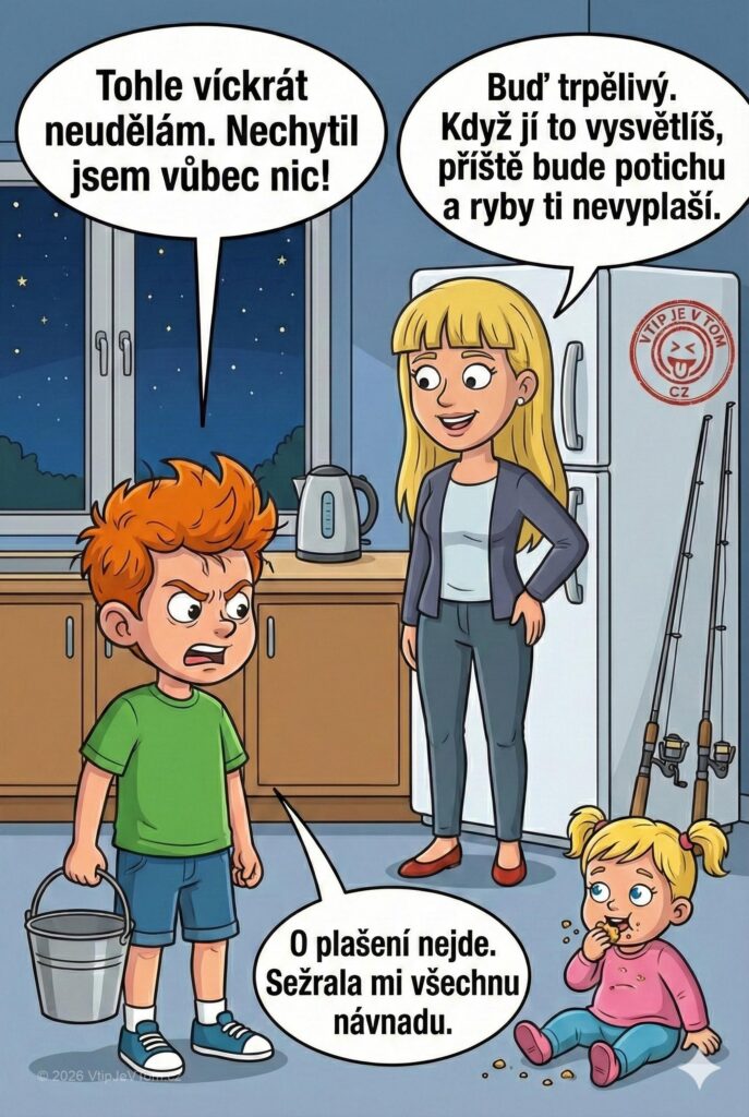 Pepíček na rybách - Pepíček šel s mladší sestrou na ryby. „Tohle víckrát neudělám....