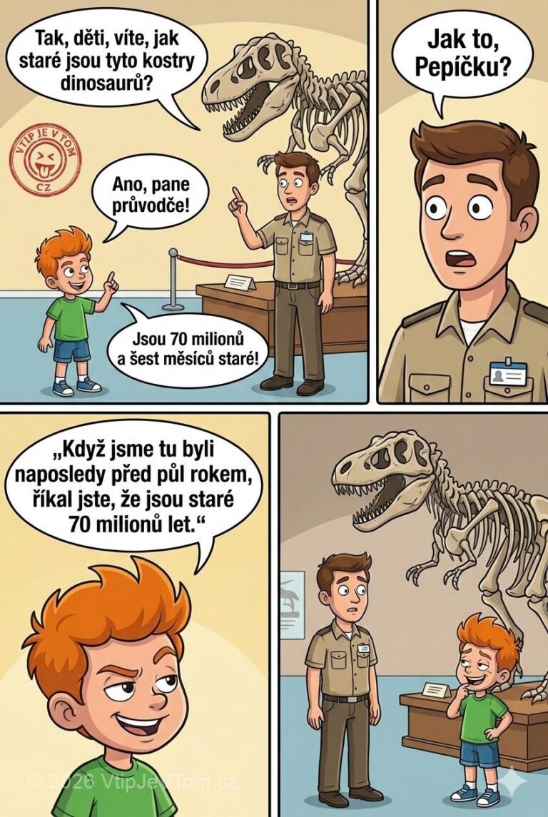 Pepíček v muzeu Pepíček v muzeu - Na návštěvě v muzeu se ptá průvodce dětí:„Tak, děti, víte,...