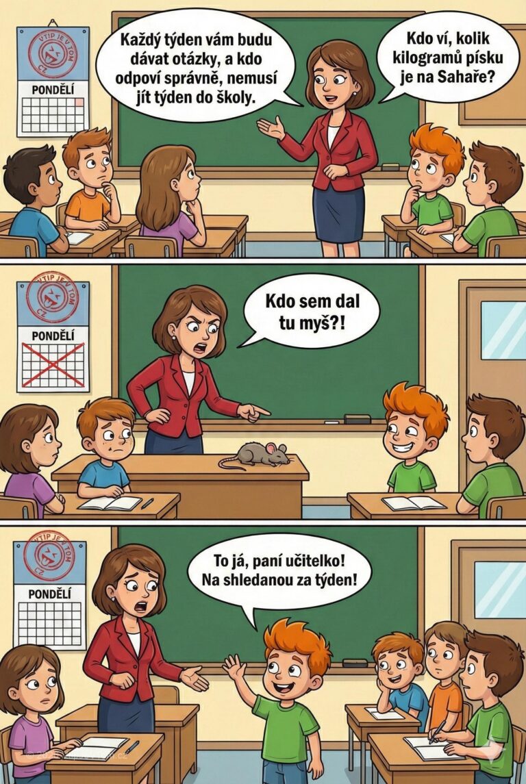 Pepíček zná správnou odpověď Pepíček zná správnou odpověď - Paní učitelka řekne svým žákům: „Každý týden vám budu dávat...