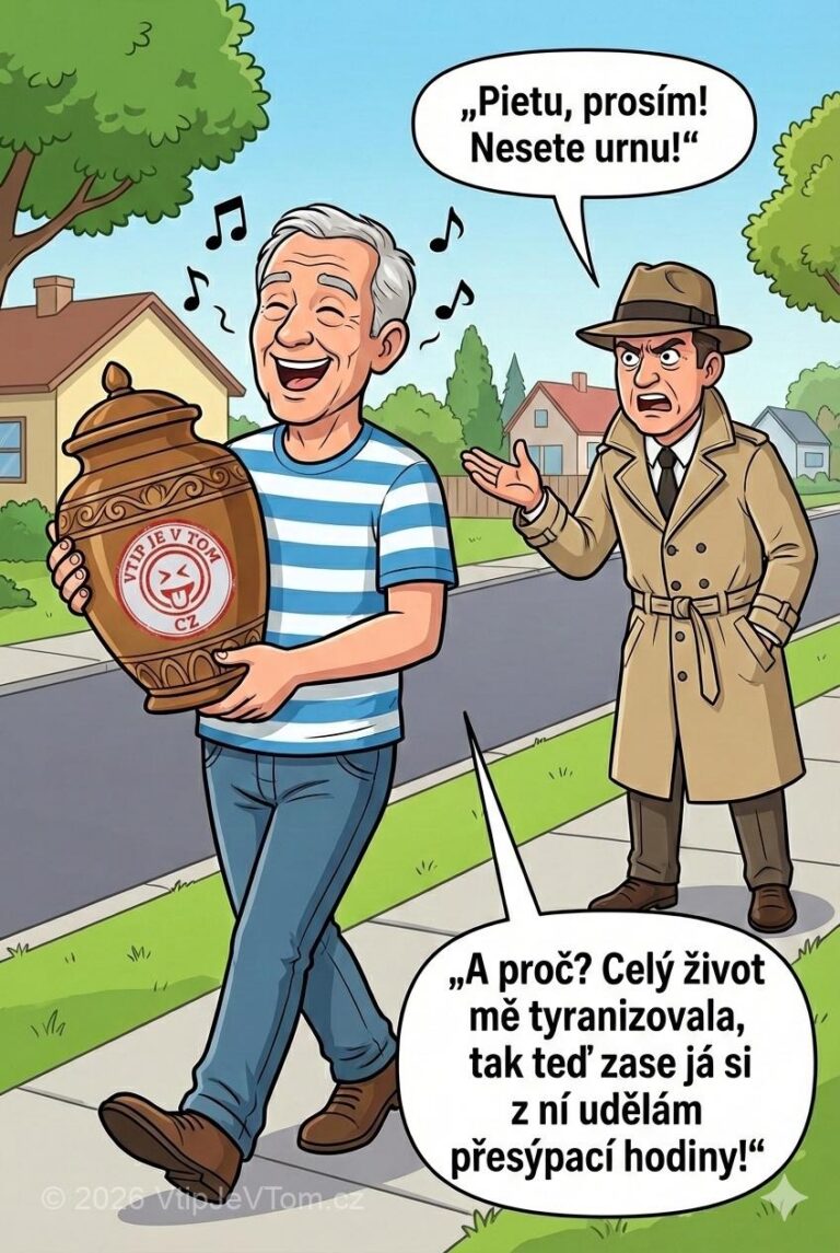 Veselá kopa s urnou - Jde muž, pod paží nese urnu a zpívá si na...