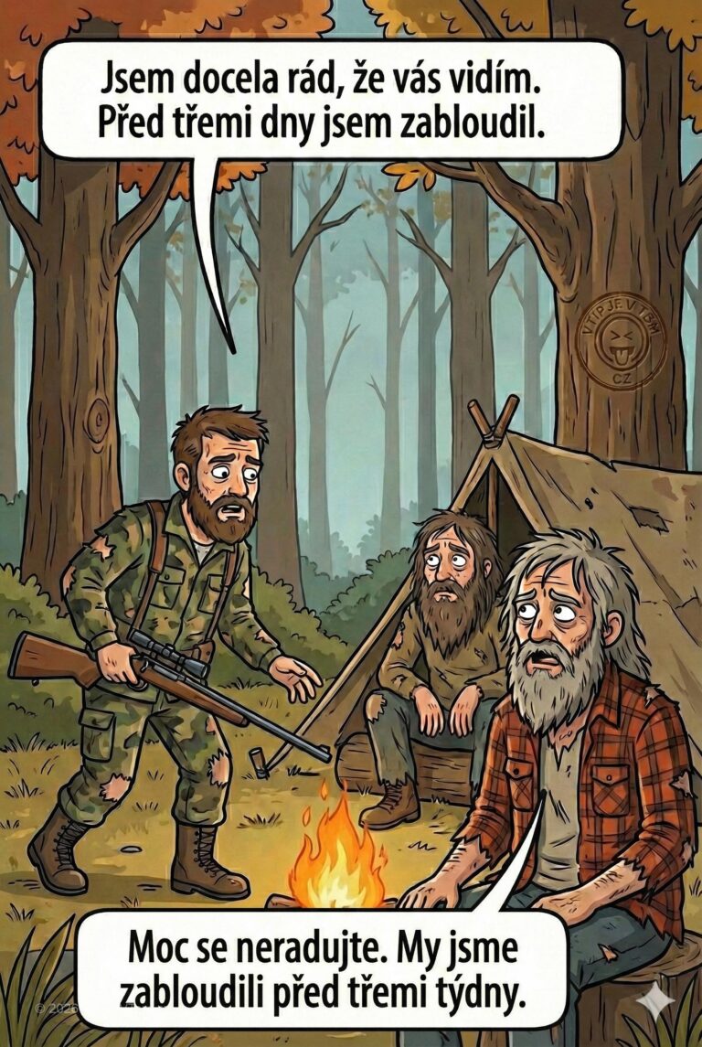 Vyčerpaný lovec dorazí k ohni Vyčerpaný lovec dorazí k ohni - Vyčerpaný lovec se potácí divočinou a na jedné mýtině uvidí...