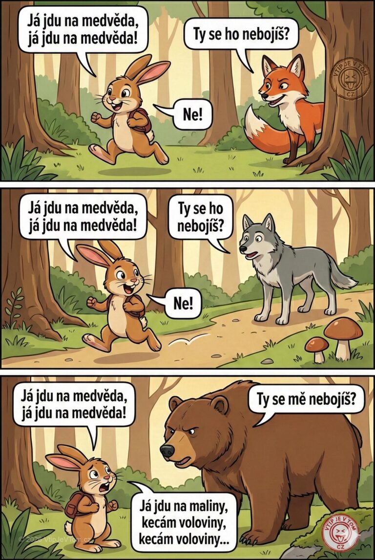 Zajíc jde na medvěda Zajíc jde na medvěda - Běží zajíc po lese a huláká: „Já jdu na medvěda,...