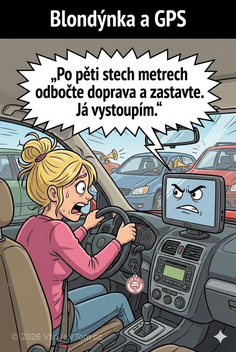 Blondýnka a GPS - Blondýnka řídila auto tak špatně, že jí její GPS navigace...