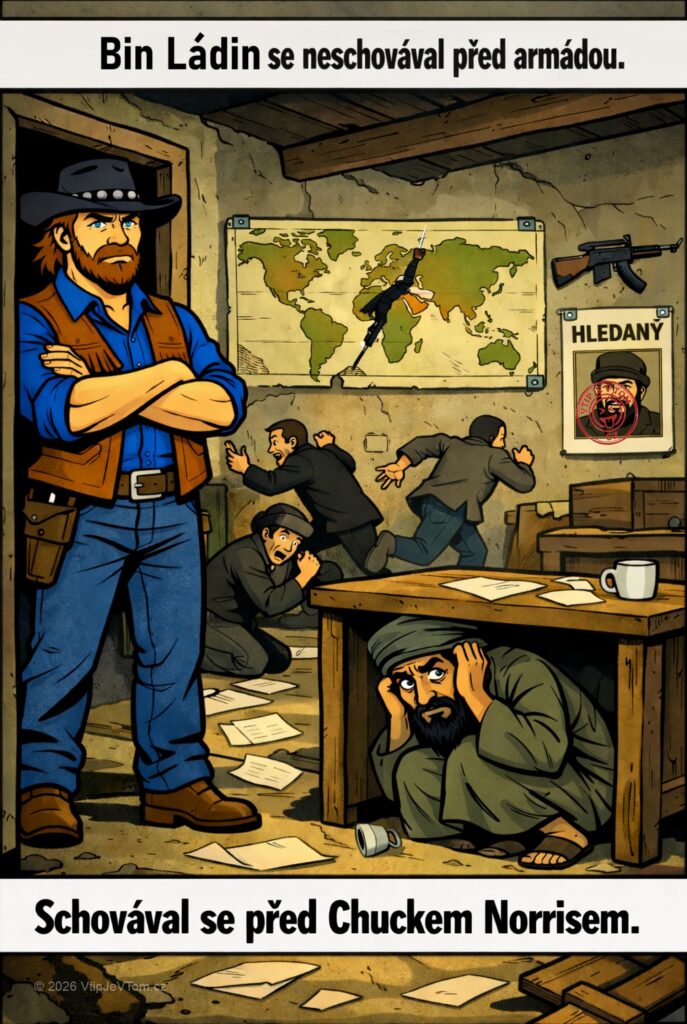 Chuck Norris a Bin Ládin - Bin Ládin se ve skutečnosti neschovával před americkou armádou, ale...