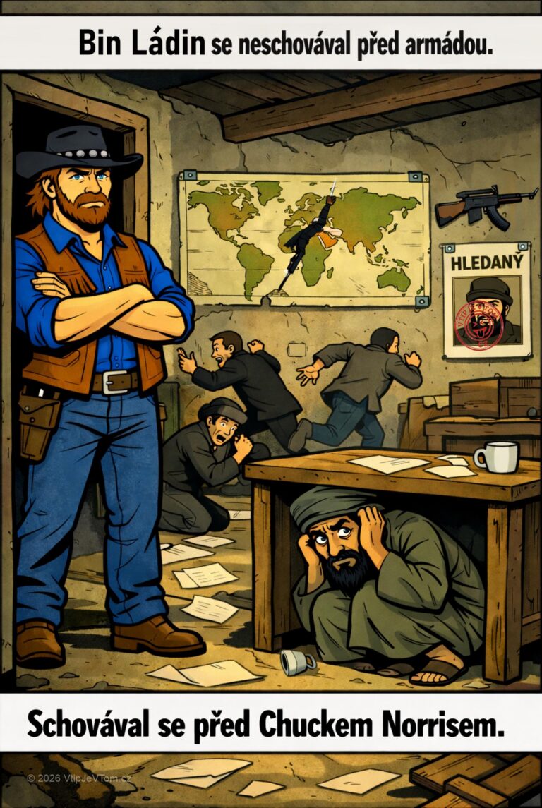 Chuck Norris a Bin Ládin - Bin Ládin se ve skutečnosti neschovával před americkou armádou, ale...