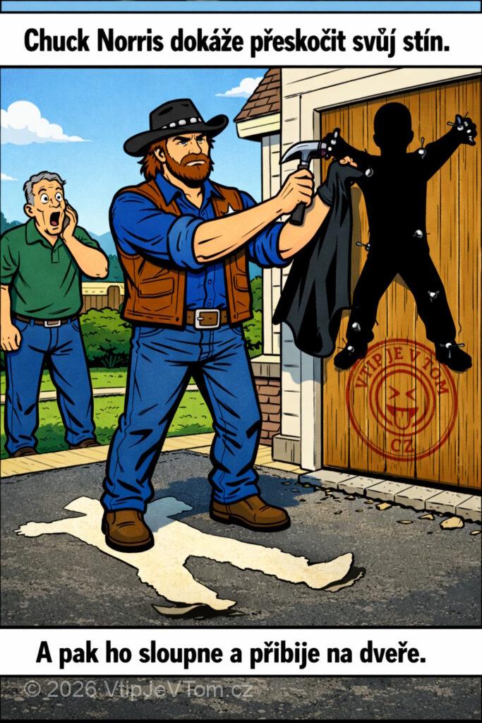 Chuck Norris a jeho stín Chuck Norris a jeho stín - Chuck Norris nejenže dokáže přeskočit svůj stín, ale umí ho...