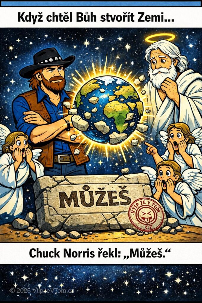 Chuck Norris a stvoření světa - Když chtěl Bůh stvořit Zemi, Chuck Norris řekl: "Můžeš".