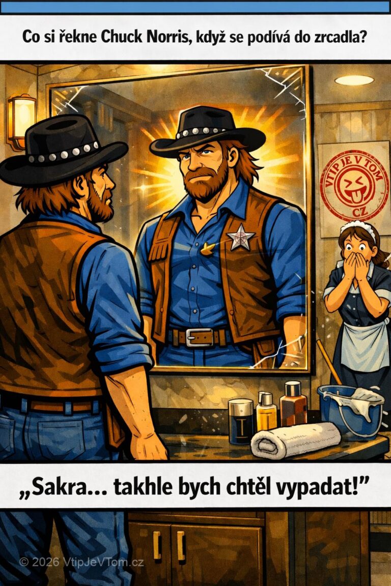 Chuck Norris se podívá do zrcadla Chuck Norris se podívá do zrcadla - Co si řekne Chuck Norris pokaždé, když se podívá do...