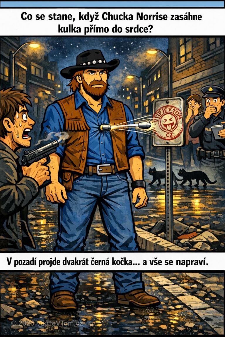 Chuck Norris zasažen přímo do srdce Chuck Norris zasažen přímo do srdce - Co se stane, pokud Chucka zasáhne kulka přímo do srdce?...
