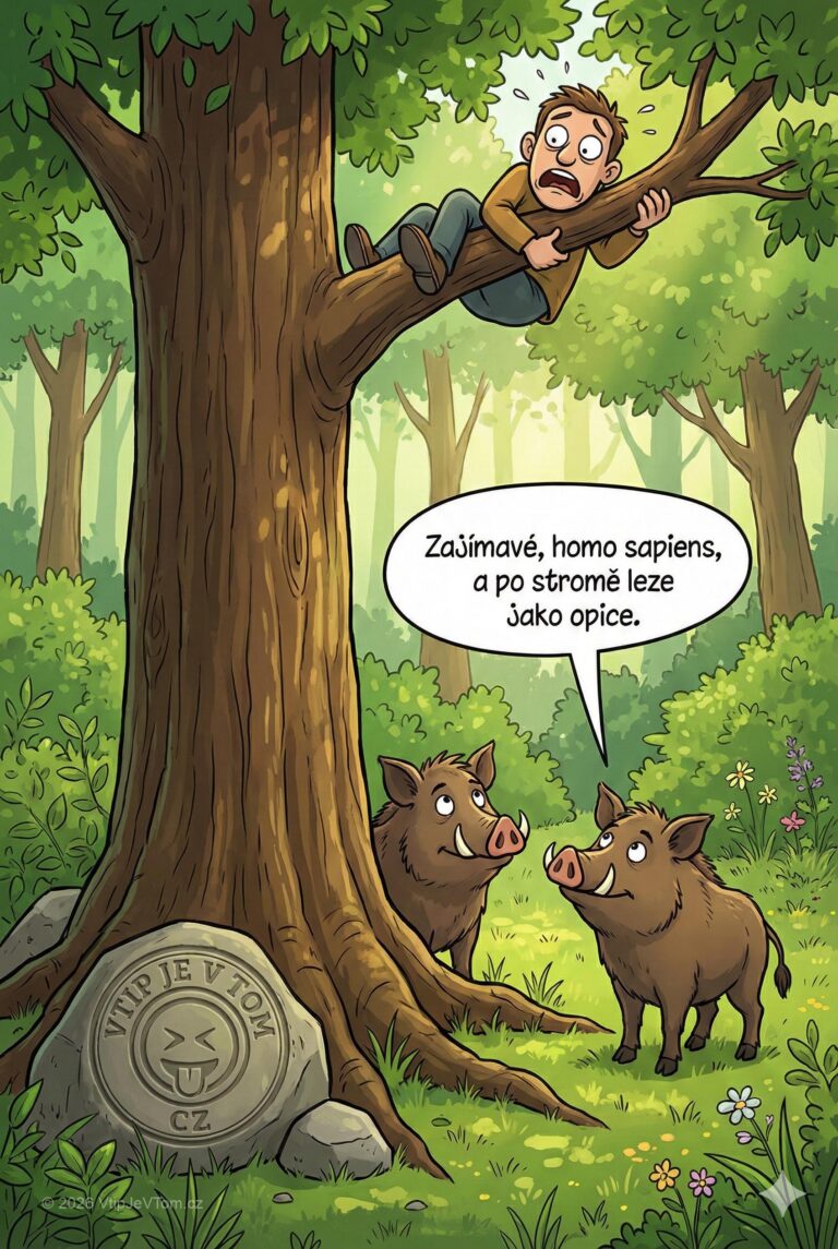 Dva kňouři pod stromem Dva kňouři pod stromem - Dva kňouři pod stromem v lese koukají nahoru ne člověka...