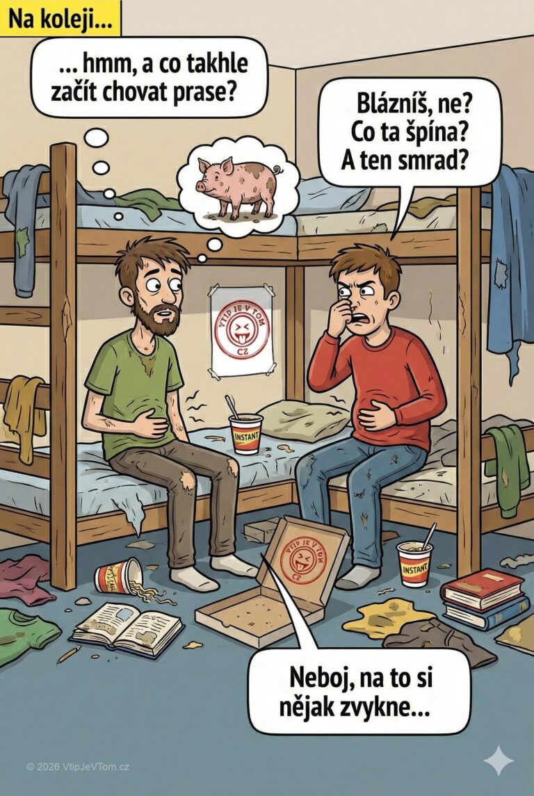 Dva vyhladovělí studenti na koleji Dva vyhladovělí studenti na koleji - Sedí dva vyhladovělí studenti na koleji a fantazírují. První: „......