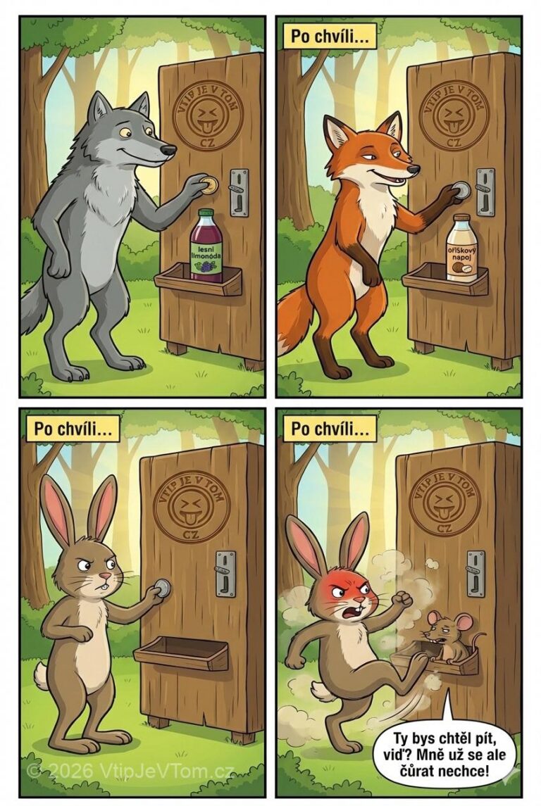 Lesní zvířátka si pořídí automat na pití Lesní zvířátka si pořídí automat na pití - Zvířátka se domluví, že si v lese postaví automat na...