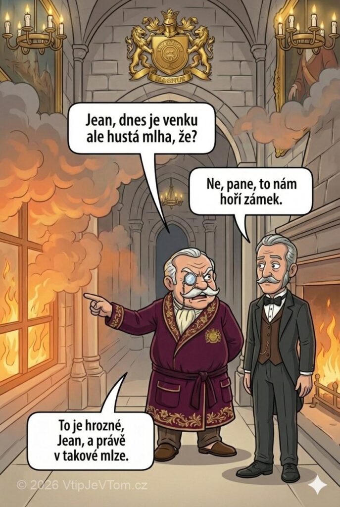 Lord Magnus a hustá mlha - Lord Magnus: "Jean, dnes je venku ale hustá mlha, že?"...