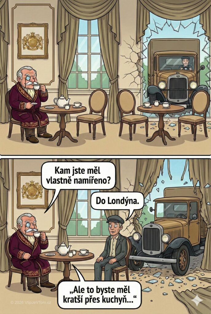 Lord Magnus pije odpolední čaj - Lord Magnus pije ve svém čajovém salónu odpolední čaj, když...