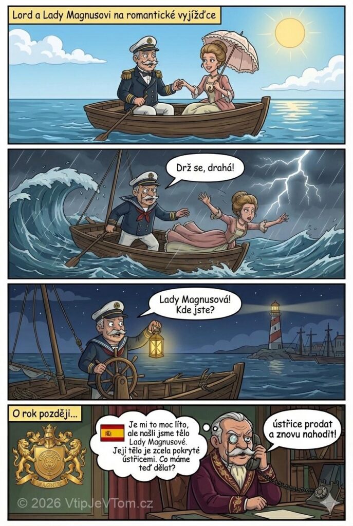 Lord a Lady Magnusovi na romantické vyjížďce Lord a Lady Magnusovi na romantické vyjížďce - Lord a Lady Magnusovi jsou na romantické vyjížďce lodí. Najednou...