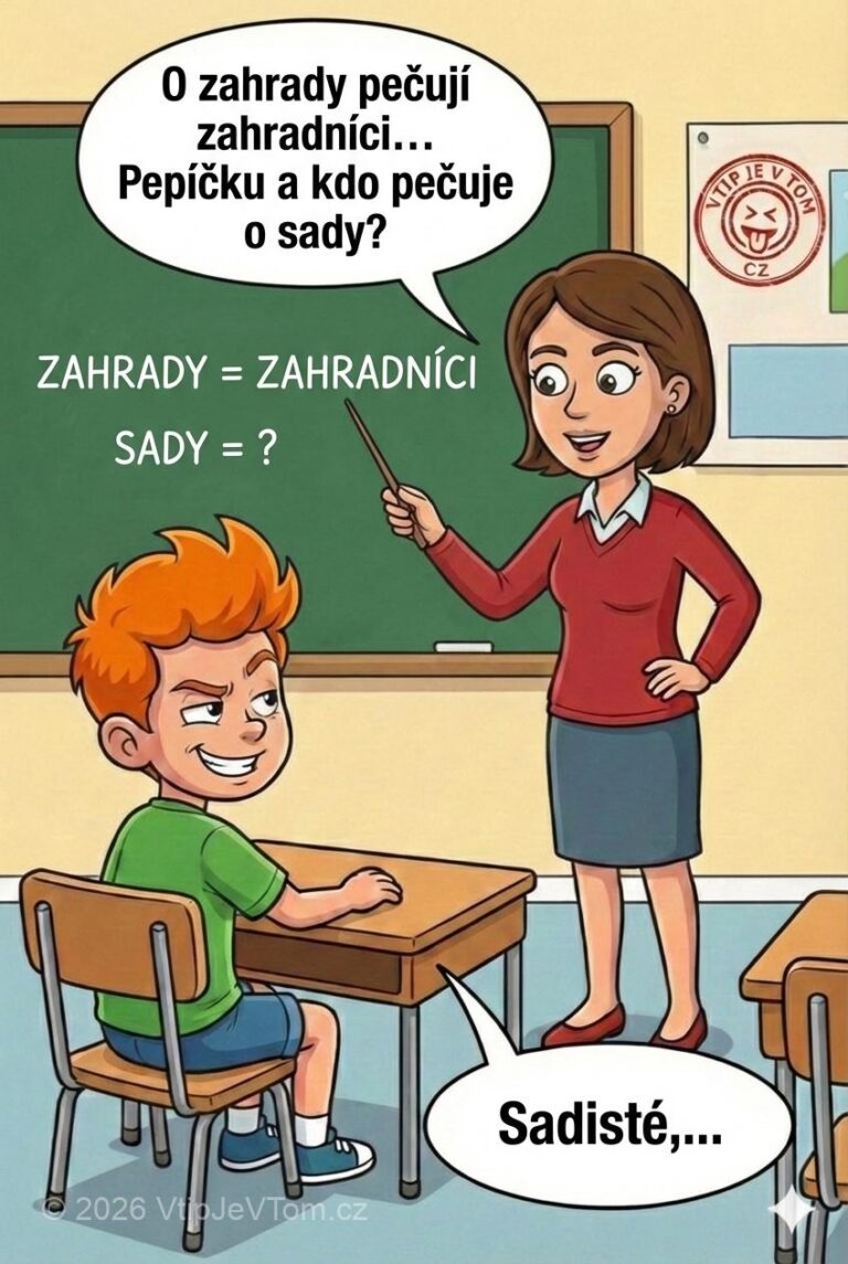 Pepíček a péče o sady - Pan učitel: „O zahrady pečují zahradníci…" Pan Učitel: "Pepíčku a...