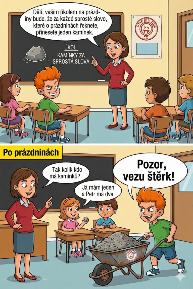 Pepíček a úkol na prázdniny Pepíček a úkol na prázdniny - Paní učitelka dá dětem na prázdniny úkol: „Za každé sprosté...