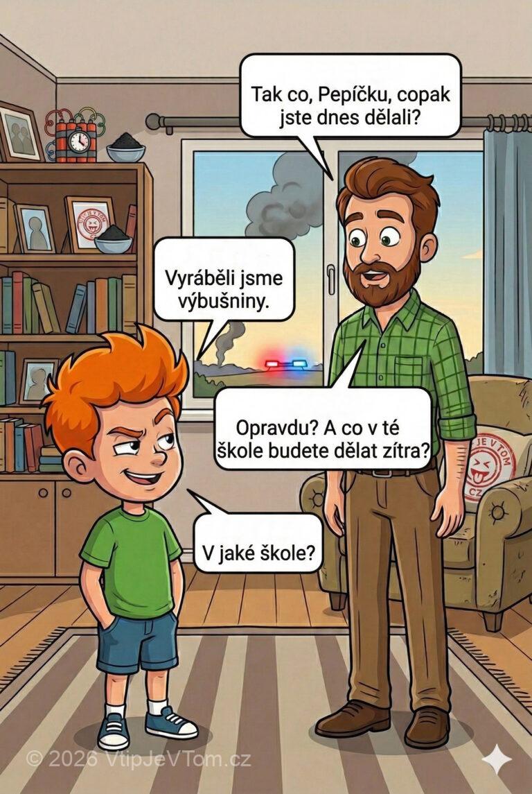 Pepíček a výbušniny - Pepíček jde spokojeně ze školy domů.„Tak co, Pepíčku, copak jste...