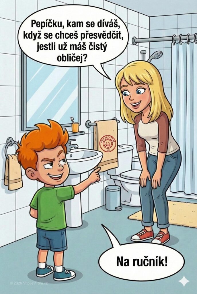 Pepíček a zrcadlo - Maminka vysvětluje malému Pepíčkovi, co je to zrcadlo: „Pepíčku, kam...