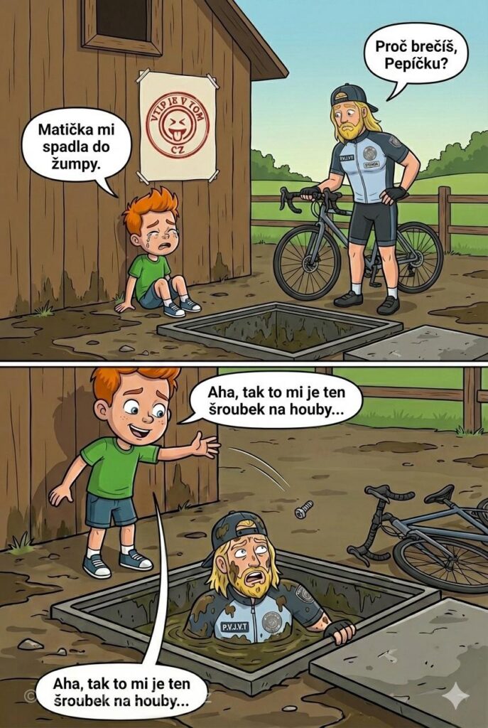 Pepíček, Standa a žumpa - Pepíček brečí u žumpy. Přijde tam za ním policista Standa...