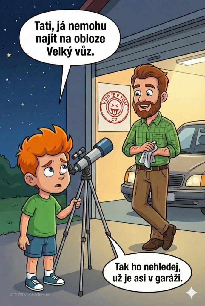 Pepíček hledá Velký vůz Pepíček hledá Velký vůz - Pepíček říká: „Tati, já nemohu najít na obloze Velký vůz.“...