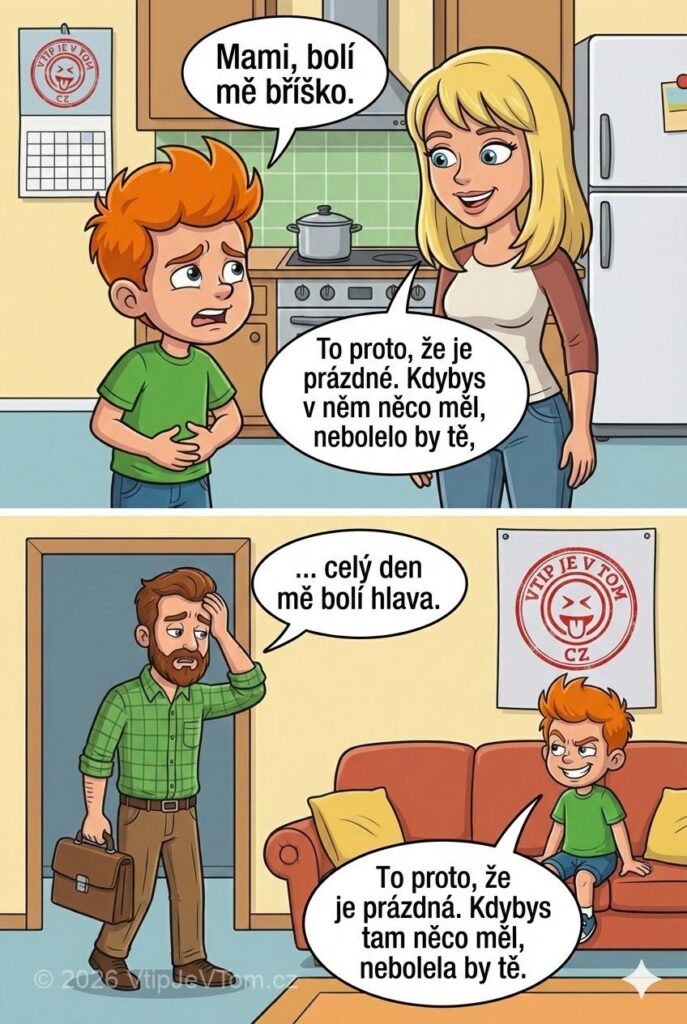 Pepíčka bolí bříško Pepíčka bolí bříško - Pepíček: "Mami, bolí mě bříško." Maminka: „To proto, že je...