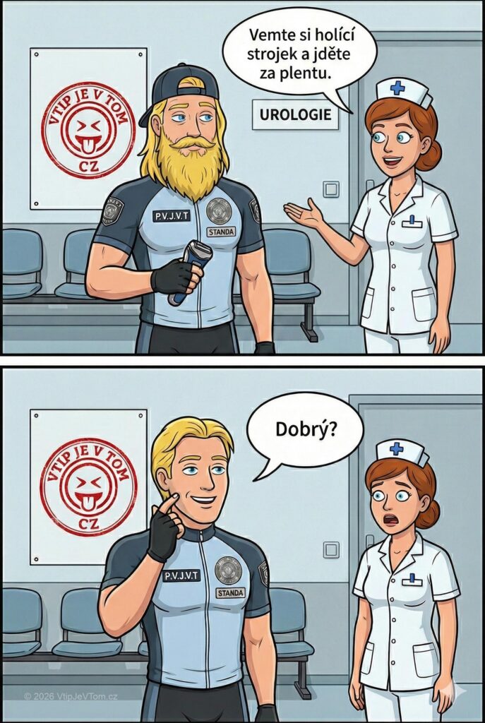 Policista Standa na urologii - Přijde Standa na urologii, sestra mu podá holící strojek a...