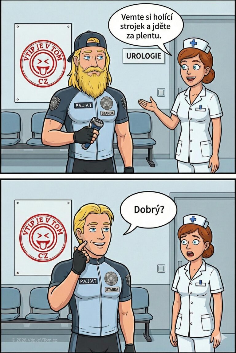 Policista Standa na urologii - Přijde Standa na urologii, sestra mu podá holící strojek a...