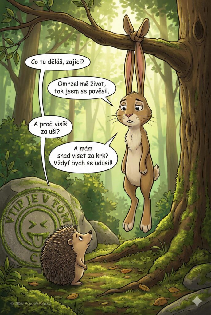 Pověšený zajíc Pověšený zajíc - Jde ježek po lese a vidí, jak na stromě visí...