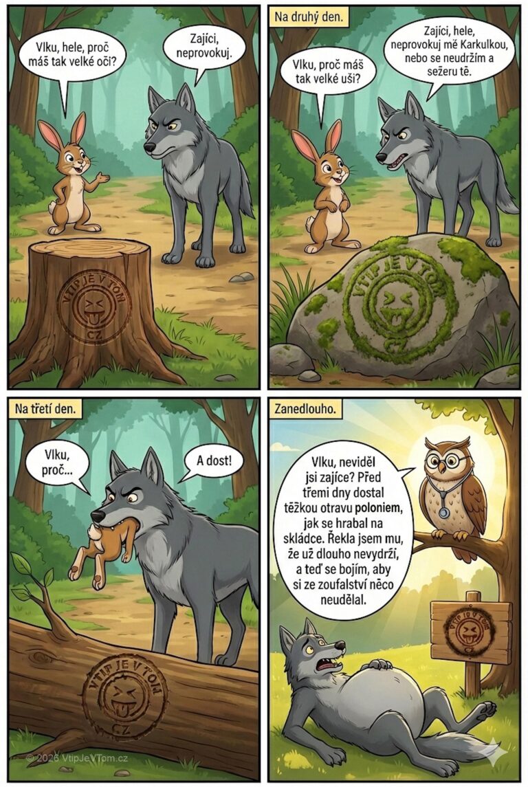 Sebevražedný zajíc Sebevražedný zajíc - Potká zajíc vlka a ptá se ho: „Vlku, hele, proč...