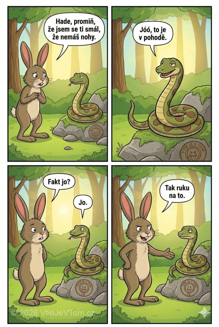 Zajíc se posmíval hadovi Zajíc se posmíval hadovi - Jde zajíc k hadovi a říká: „Hade, promiň, že jsem...