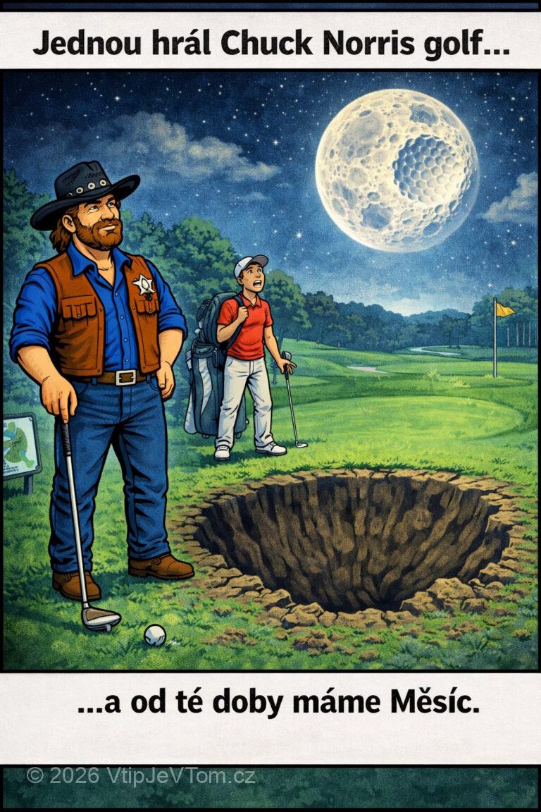 Chuck Norris a golf Chuck Norris a golf - Jednou hrál Chuck Norris golf. A od té doby máme...