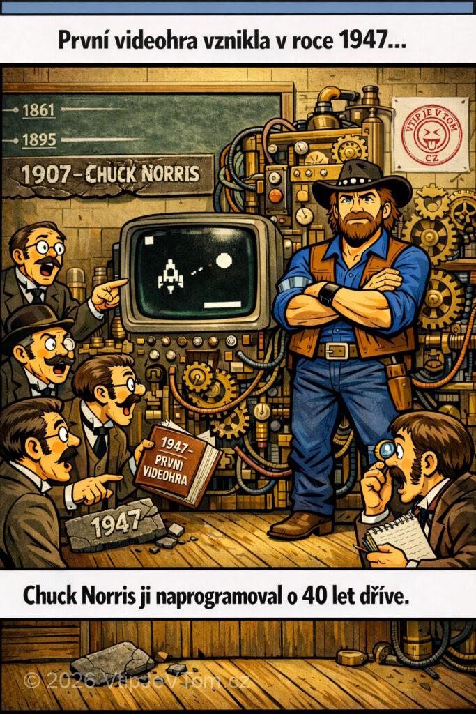 Chuck Norris a první videohra - První videohra byla naprogramována roku 1947, Chuck Norris naprogramoval hru...