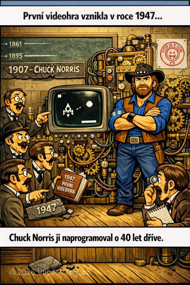 Chuck Norris a první videohra Chuck Norris a první videohra - První videohra byla naprogramována roku 1947, Chuck Norris naprogramoval hru...