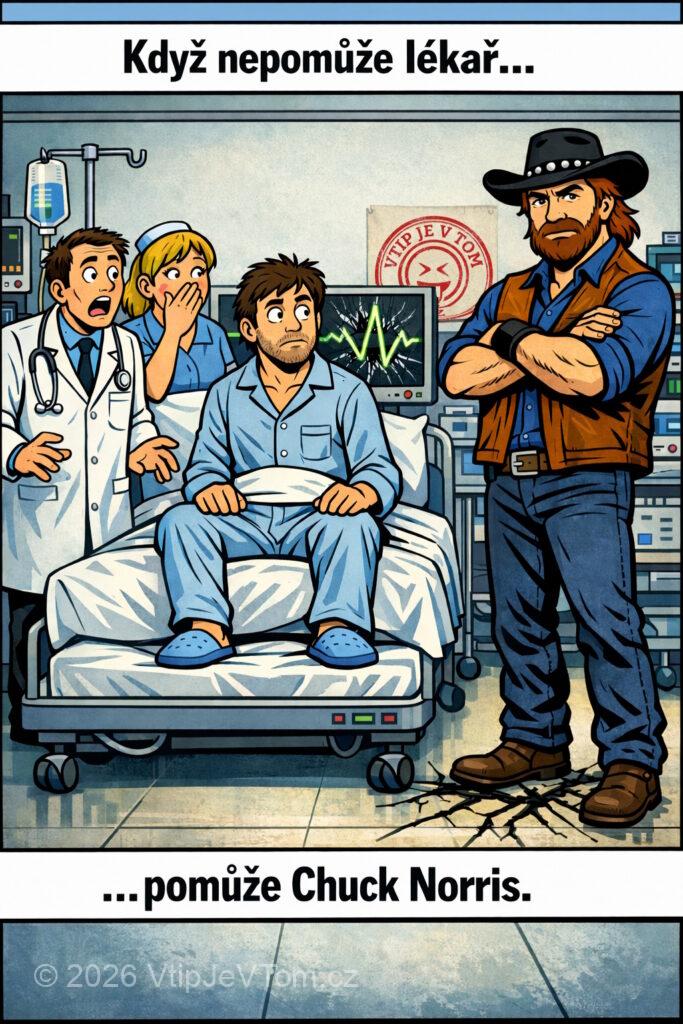 Chuck Norris místo lékaře Chuck Norris místo lékaře - Když nepomůže lékař, pomůže Chuck Norris.