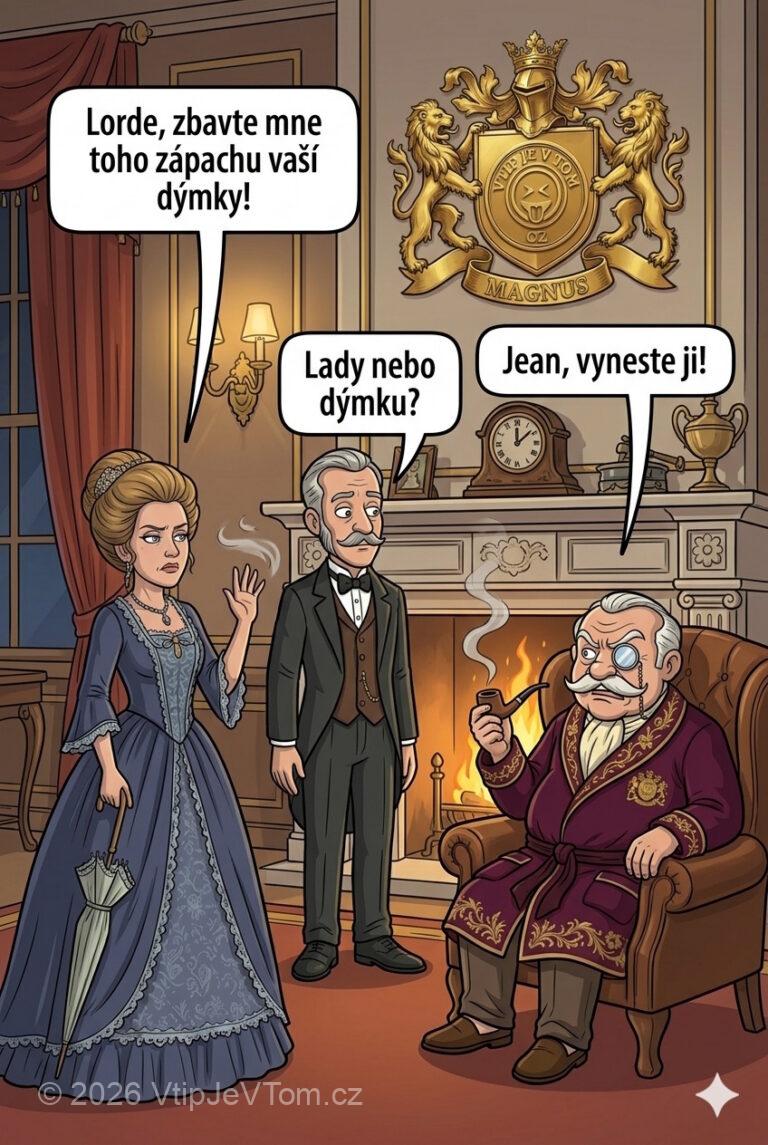 Dýmka Lorda Magnuse - Lady Magnus: „Lorde, zbavte mne toho zápachu vaší dýmky!” Lord...