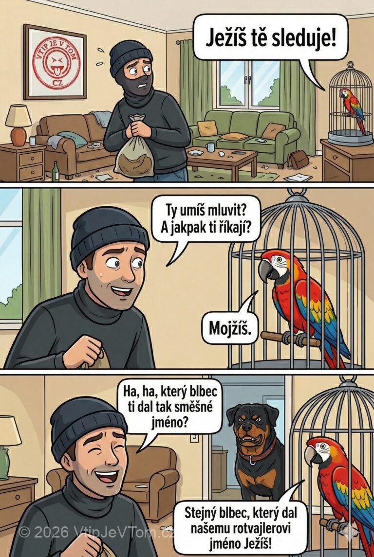 Ježíš tě sleduje - Zloděj rabuje cizí byt, když najednou za sebou slyší: „Ježíš...