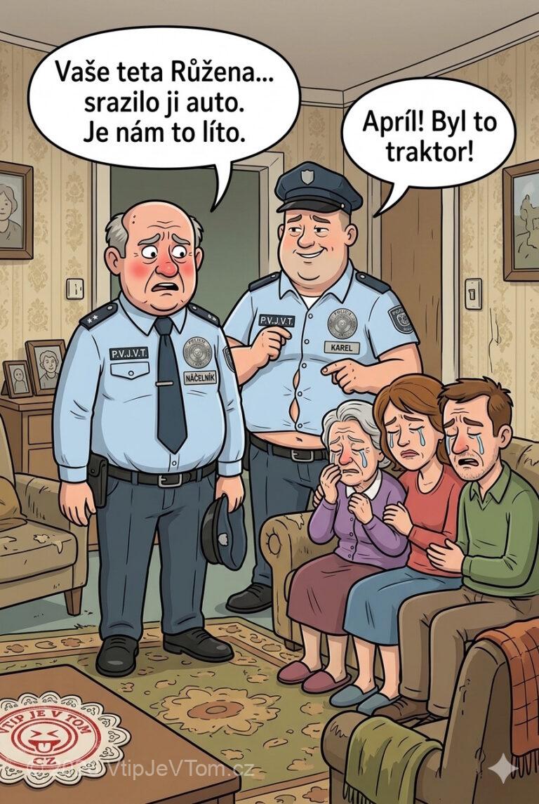 Náčelník a policista Karel kondolují - Náčelník policie a policista Karel oznamují rodině, že jejich příbuznou...